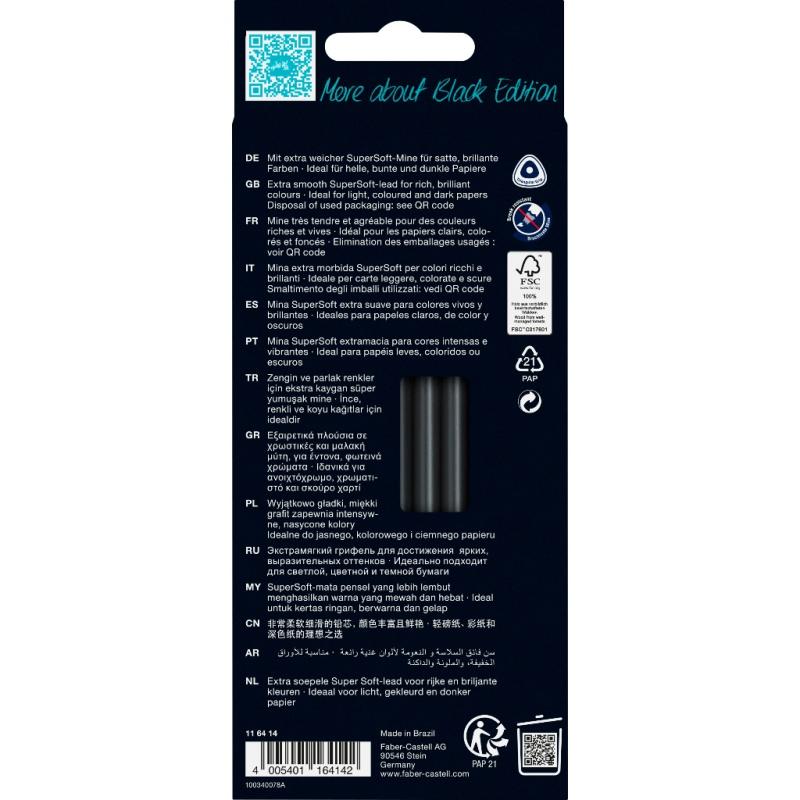 Faber-Castell Buntstifte Black Edition Skin Tones 12er Kartonetui